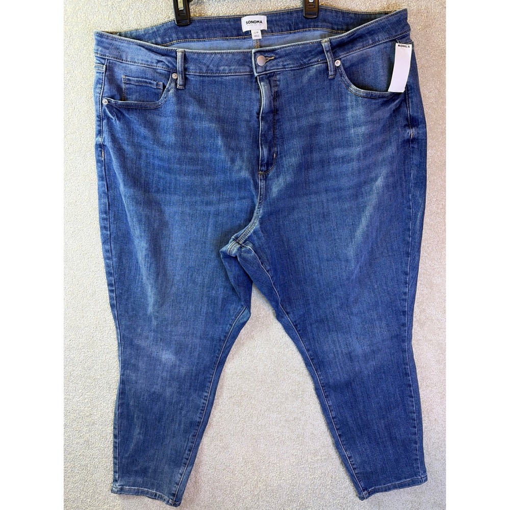 Sonoma High Rise Skinny Jeans Womens 22W Blue Denim Stretch Plus Size NWOT - Picture 2 of 8